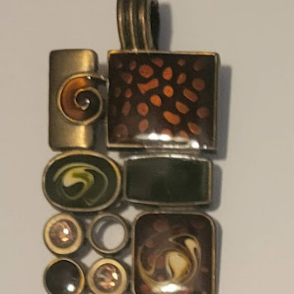 Premier Designs Gallery Brass Plated Enhancer/Pendant Magnetic Closure